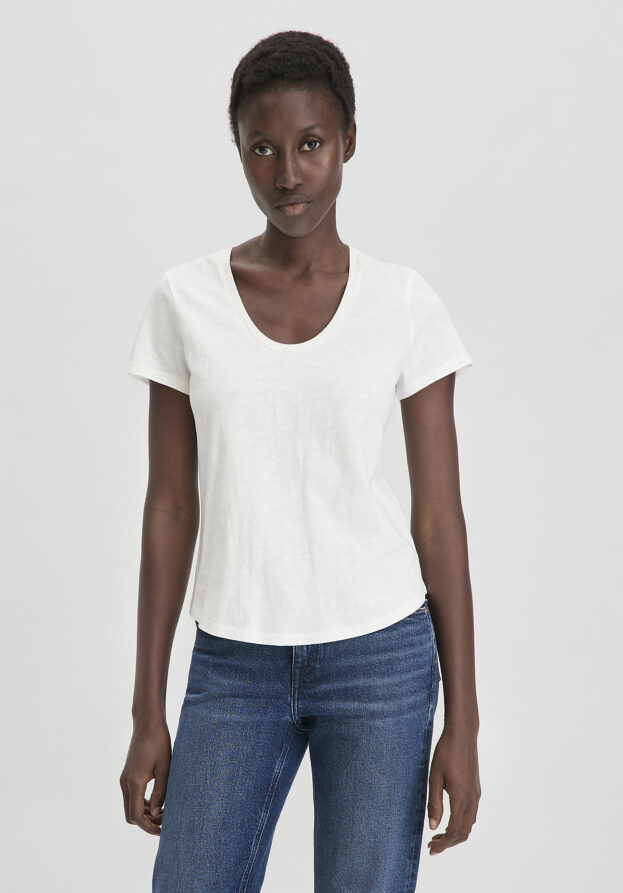 hessnatur Damen Jersey Slub T-Shirt Regular aus Bio-Baumwolle - weiß - Größe 40