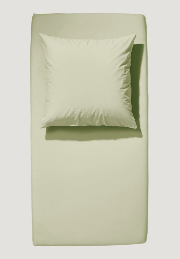 hessnatur Jersey Spannbettlaken aus Bio-Baumwolle - grün - Größe 140-160x200 cm