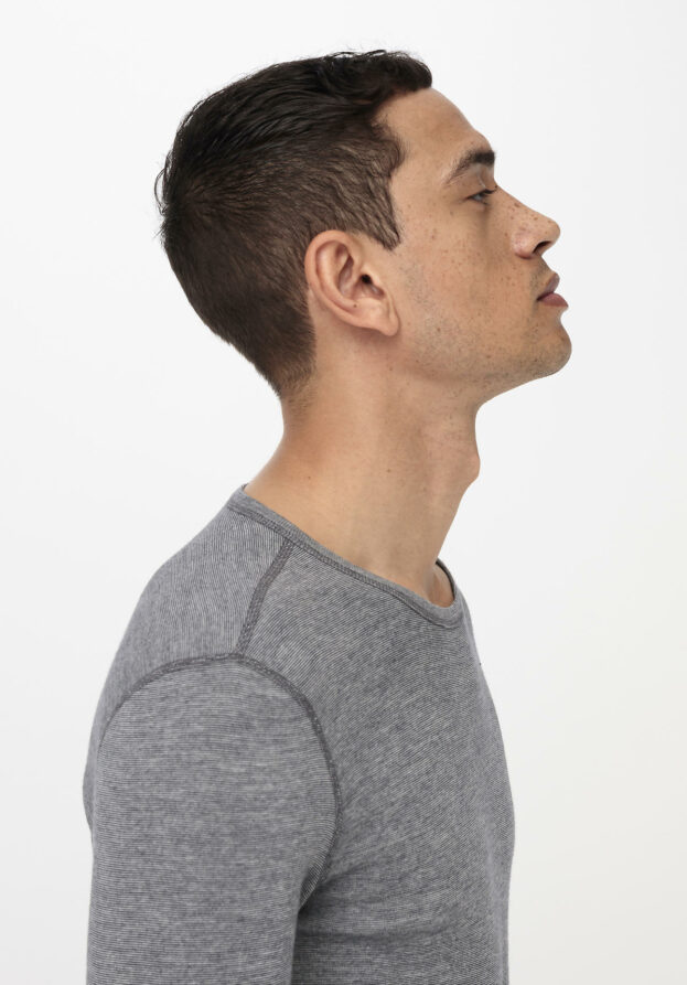 hessnatur Herren Merino Langarmshirt Regular PURE FUNCTION mit Bio-Merinowolle und Seide - grau - Größe 5 = M