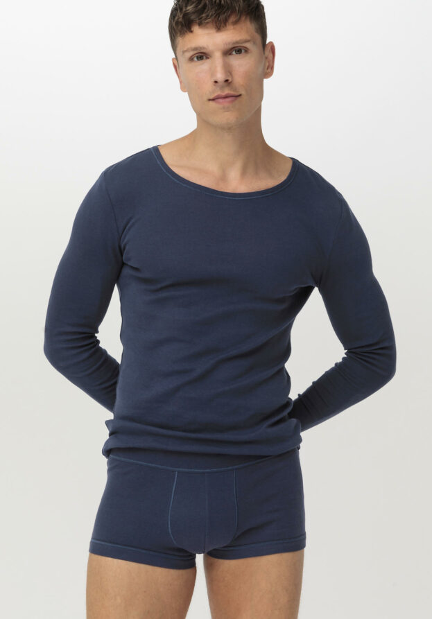 hessnatur Herren Pants Regular Cut 2er-Pack PURE NATURE aus Bio-Baumwolle - blau - Größe 4 = S