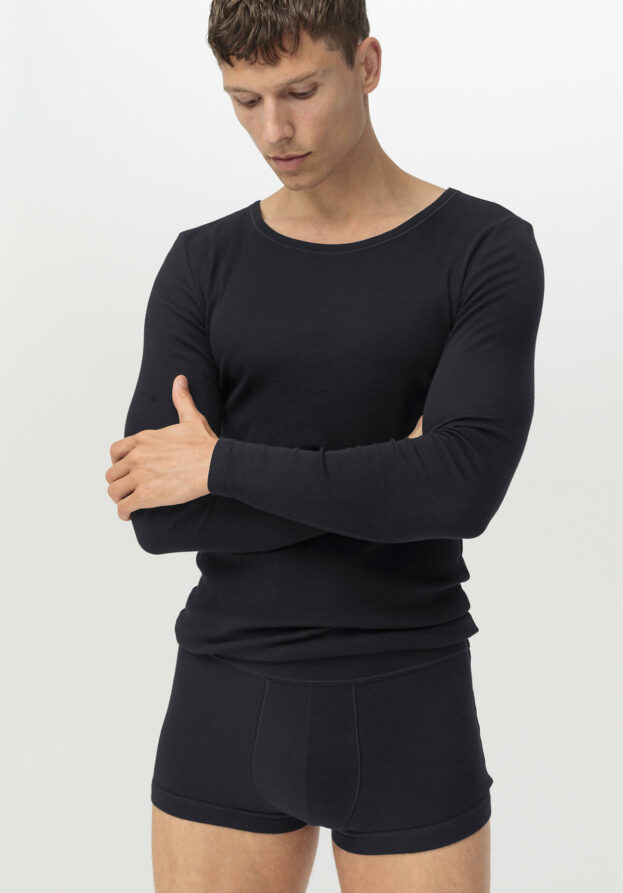 hessnatur Herren Pants Regular Cut 2er-Pack PURE NATURE aus Bio-Baumwolle - schwarz - Größe 6 = L
