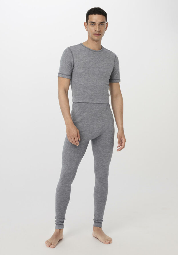 hessnatur Herren Pants Regular Cut PURE FUNCTION mit Bio-Merinowolle und Seide - grau - Größe 6 = L