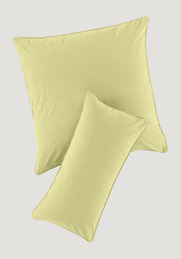 hessnatur Perkal Kissenbezug aus Bio-Baumwolle - gelb - Größe 40x80 cm