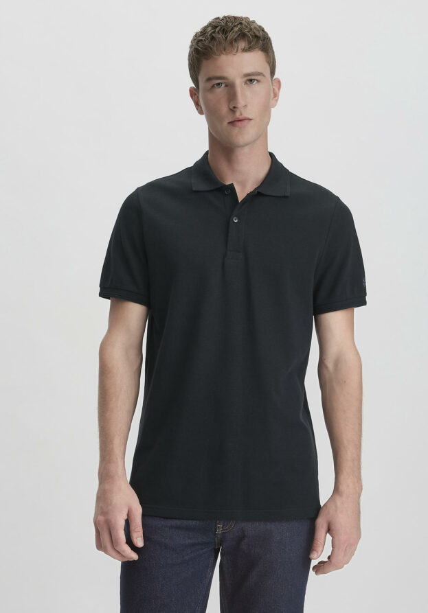 hessnatur Herren Piqué Polo Regular aus Bio-Baumwolle - schwarz - Größe 52