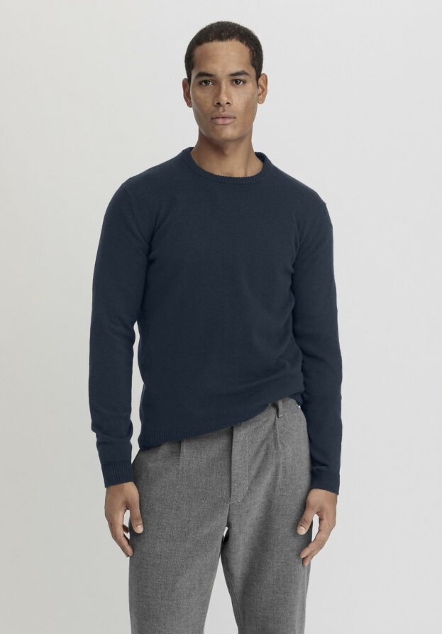 hessnatur Herren Pullover Regular aus Kaschmir - blau - Größe 48