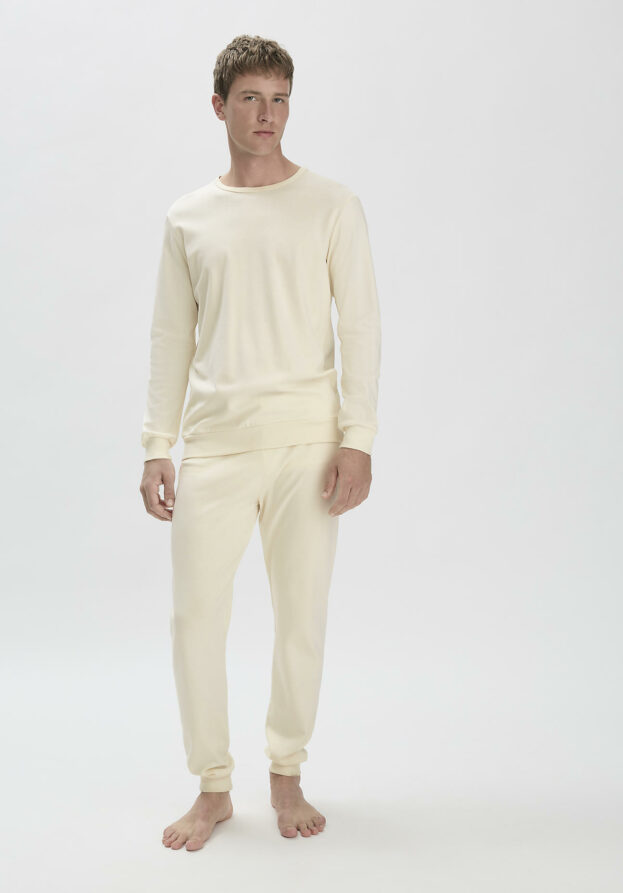 hessnatur Herren Pyjama Regular PURE NATURE aus Bio-Baumwolle - natur - Größe 52