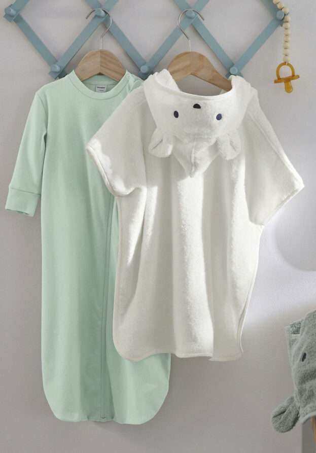 hessnatur Baby Schlafsack aus Bio-Baumwolle - grün - Größe 90 cm