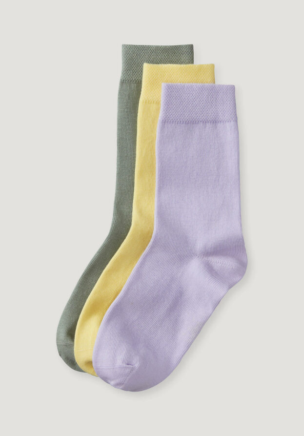 hessnatur Kinder  Socken im 3er- Pack aus Bio-Baumwolle - grün - Größe 31-34