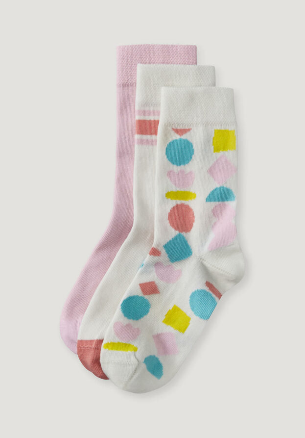 hessnatur Kinder  Socken im 3er- Pack aus Bio-Baumwolle - rosa - Größe 39-42