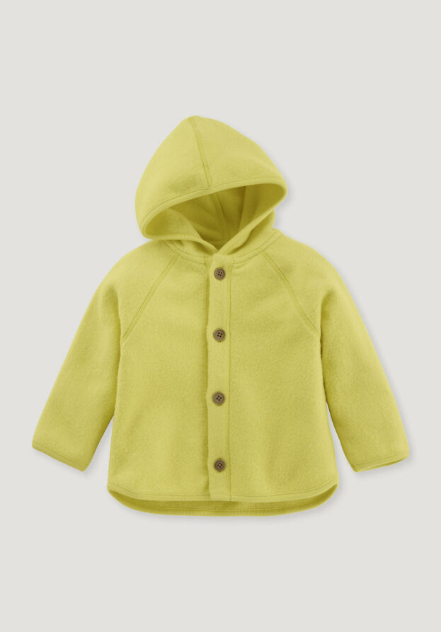 hessnatur Baby Softfleece Jacke Regular aus Bio-Baumwolle - gelb - Größe 86/92