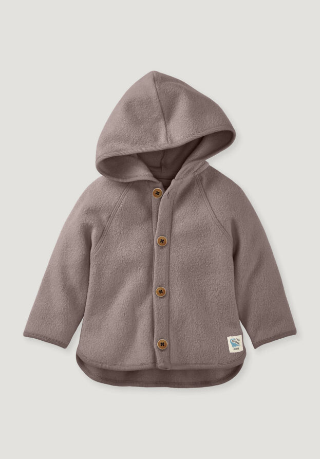 hessnatur Baby Softfleece Jacke Regular aus Bio-Baumwolle - lila - Größe 62/68