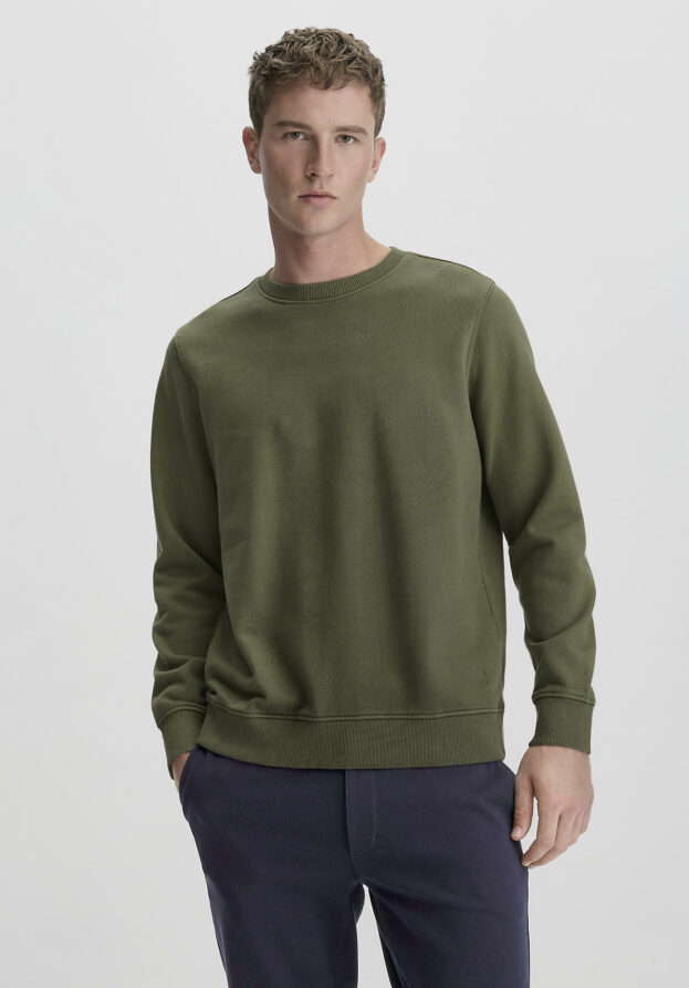hessnatur Herren Sweatshirt Regular aus Bio-Baumwolle - grün - Größe 46