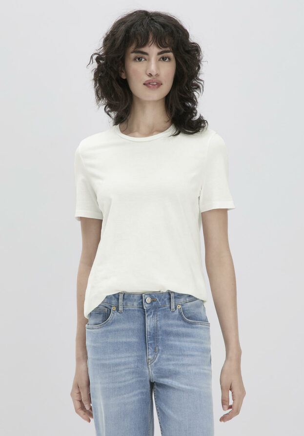 hessnatur Damen T-Shirt Regular aus Bio-Baumwolle - weiß - Größe 46