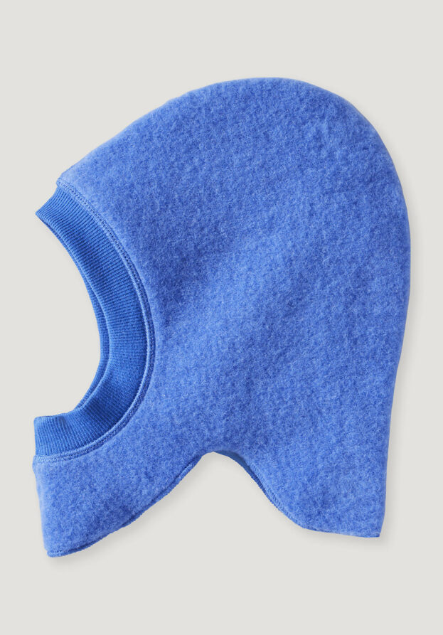 hessnatur Baby Wollfleece Mütze aus Bio-Merinowolle - blau - Größe 49-51 cm Kopfumfang