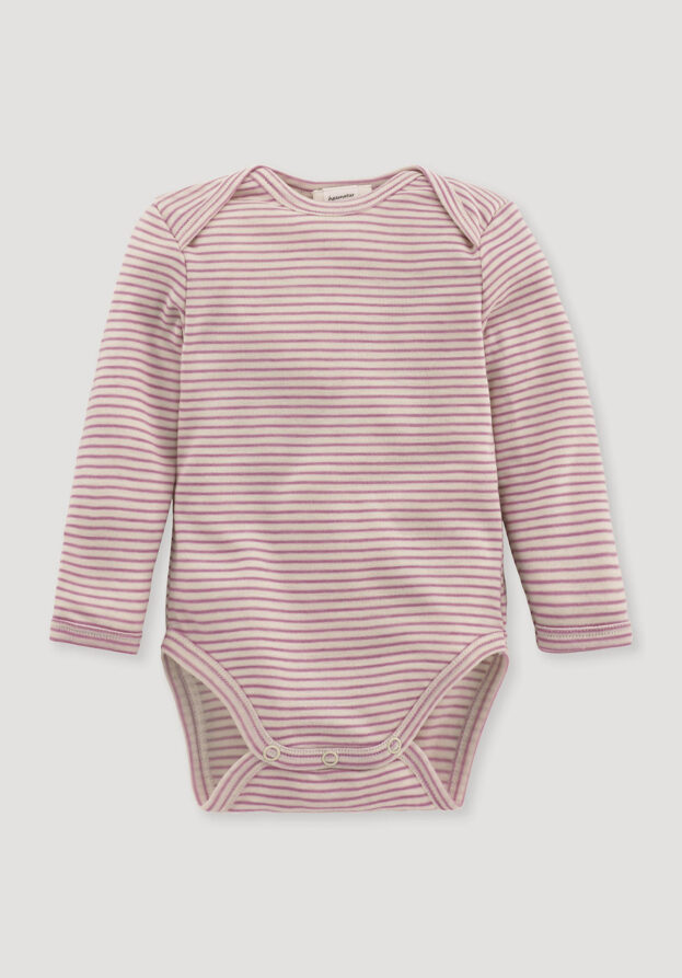 hessnatur Baby Body Langarm Slim aus Bio-Merinowolle mit Seide - rosa - Größe 74/80