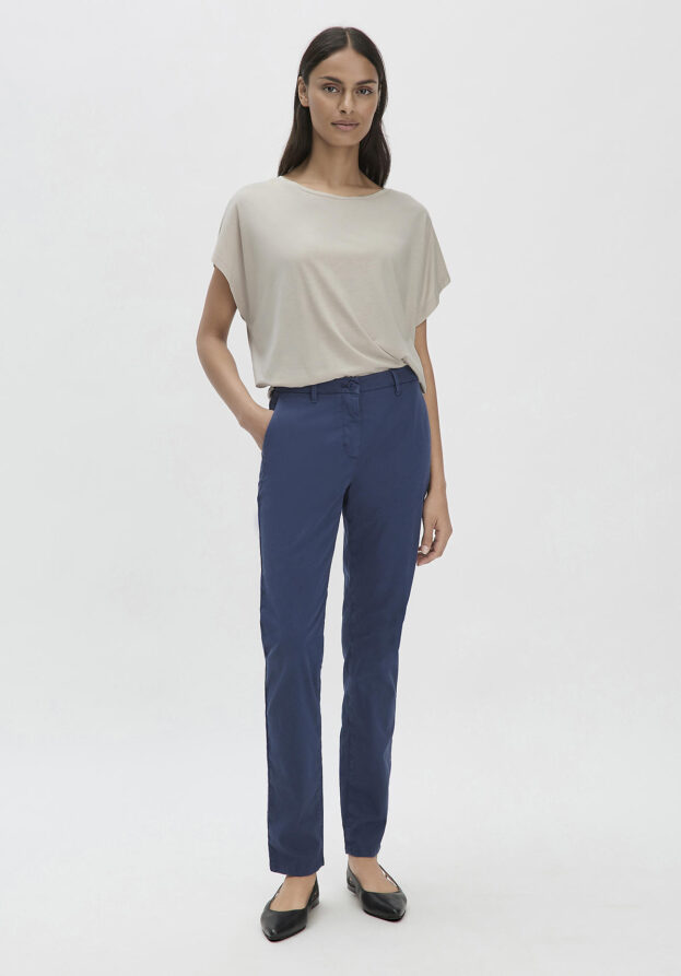 hessnatur Damen Chino Regular aus Bio-Baumwolle - blau - Größe 38