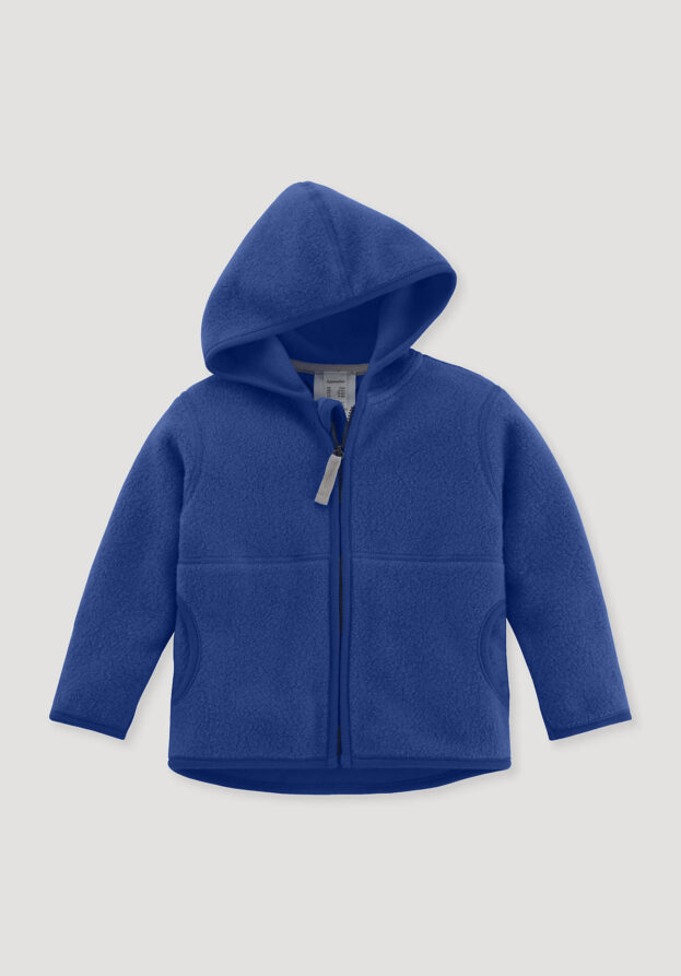 hessnatur Baby Fleece Jacke Regular aus Bio-Baumwolle - blau - Größe 86/92