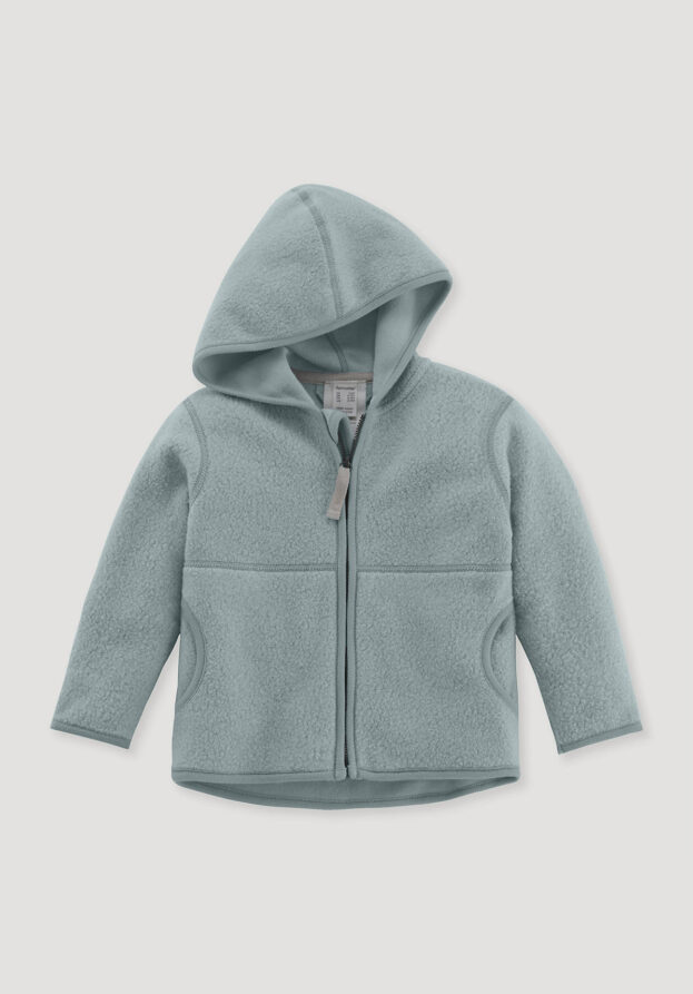 hessnatur Baby Fleece Jacke Regular aus Bio-Baumwolle - grün - Größe 98/104