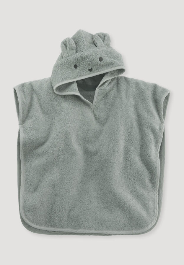 hessnatur Baby Frottee Poncho aus Bio-Baumwolle - grün - Größe Gr. 2 ( 92/ 104)