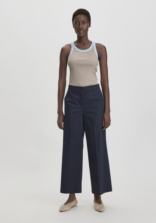 hessnatur Damen Hose Culotte Regular aus Bio-Baumwolle - blau - Größe 44