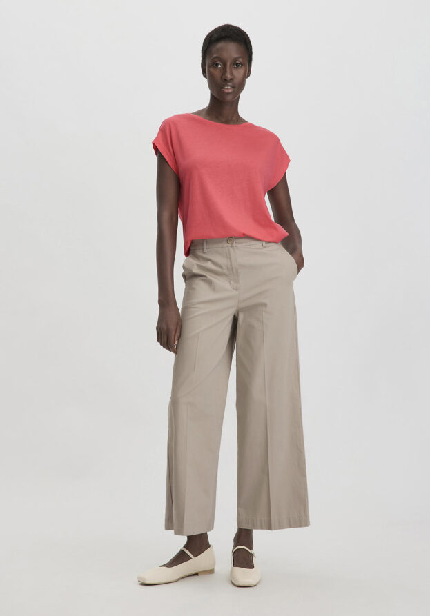 hessnatur Damen Hose Culotte Regular aus Bio-Baumwolle - beige - Größe 44