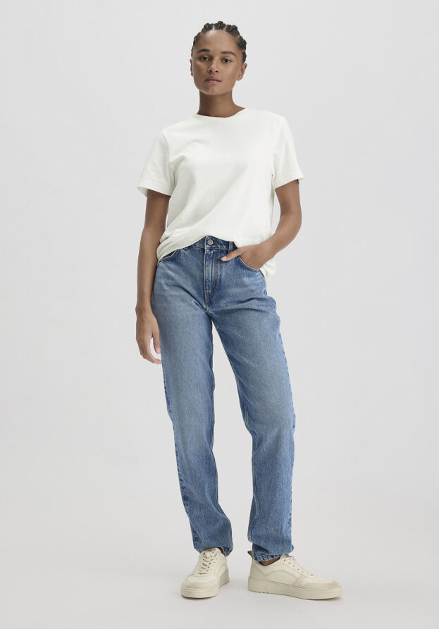 hessnatur Damen Jeans HANNA High Rise Mom aus Bio-Denim - blau - Größe 27/32