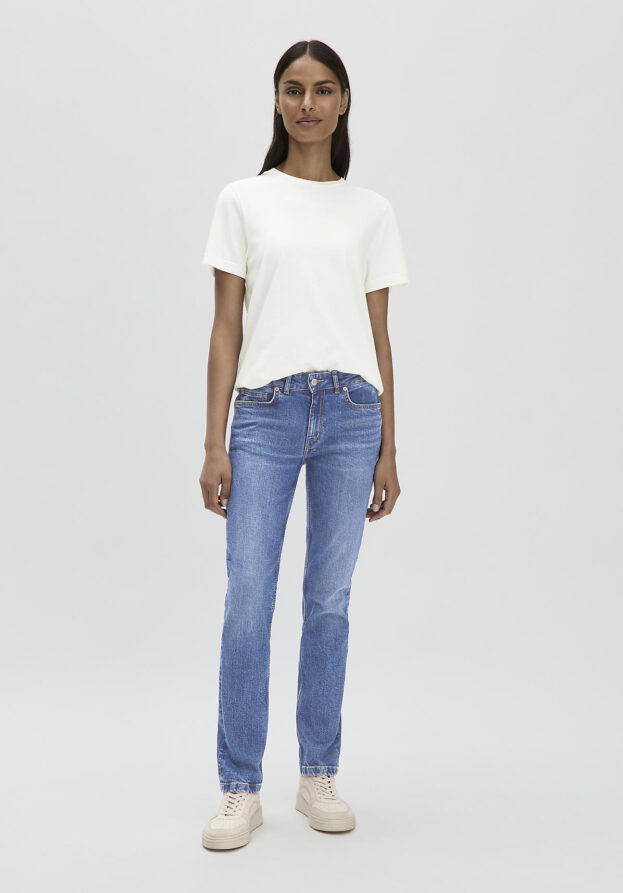 hessnatur Damen Jeans LEA Mid Rise Slim aus Bio-Denim - blau - Größe 27/30