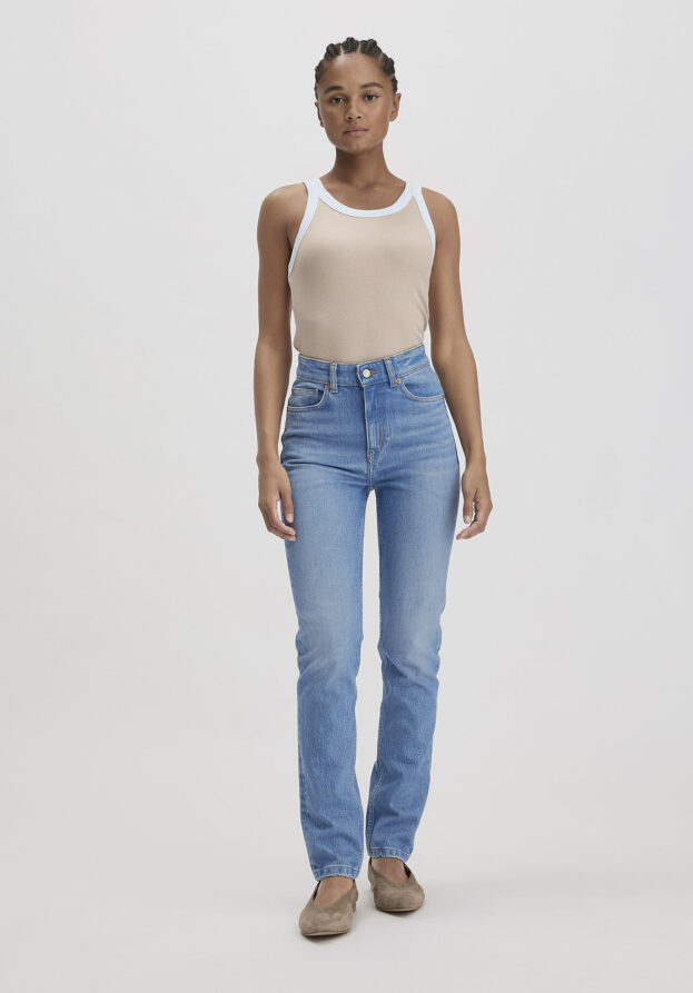 hessnatur Damen Jeans LINN Slim High Rise aus Bio-Denim - blau - Größe 26/32