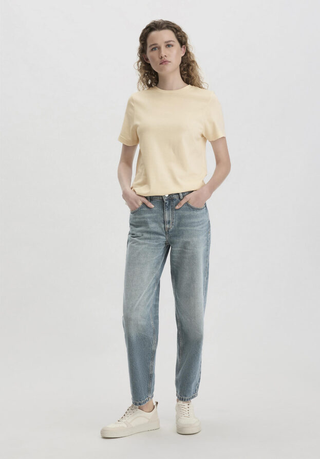 hessnatur Damen Jeans NELE High Rise Barrel Leg aus Bio-Denim - blau - Größe 25/30