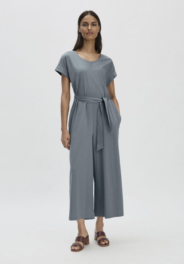 hessnatur Damen Jersey Jumpsuit Oversize aus Bio-Baumwolle - grün - Größe 36