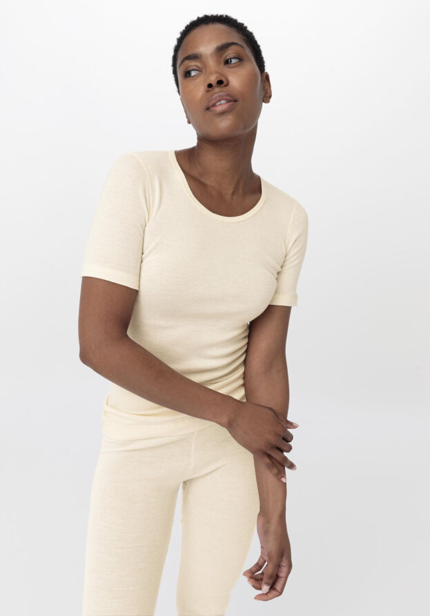 hessnatur Damen Merino T-Shirt SILK & WARM TOUCH - natur - Größe 44