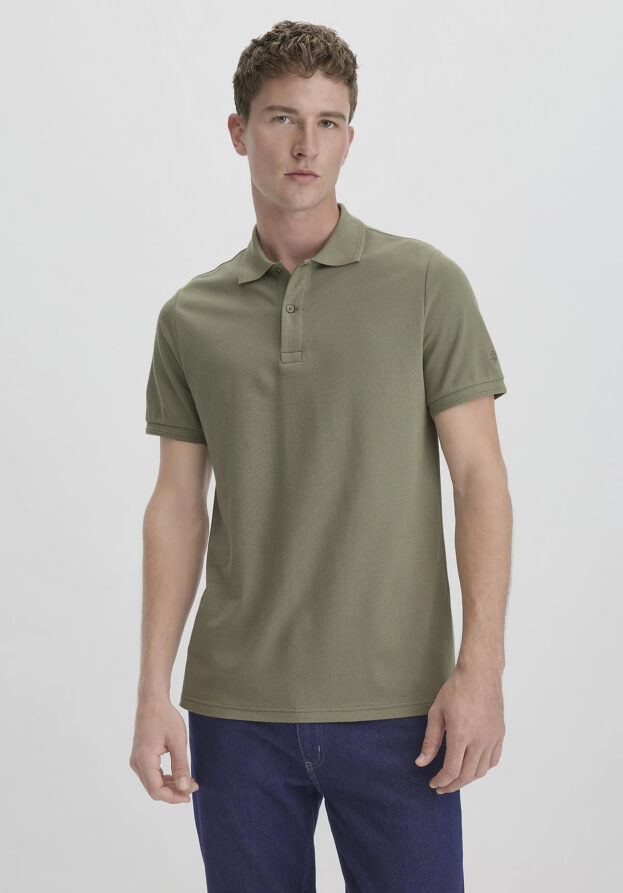 hessnatur Herren Piqué Polo Regular aus Bio-Baumwolle - grün - Größe 54