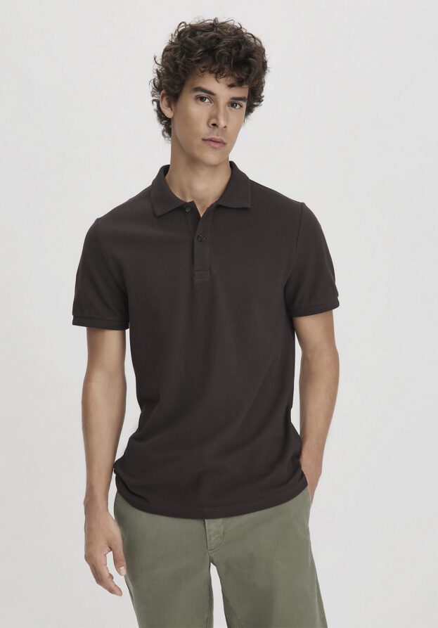 hessnatur Herren Piqué Polo Regular aus Bio-Baumwolle - braun - Größe 54