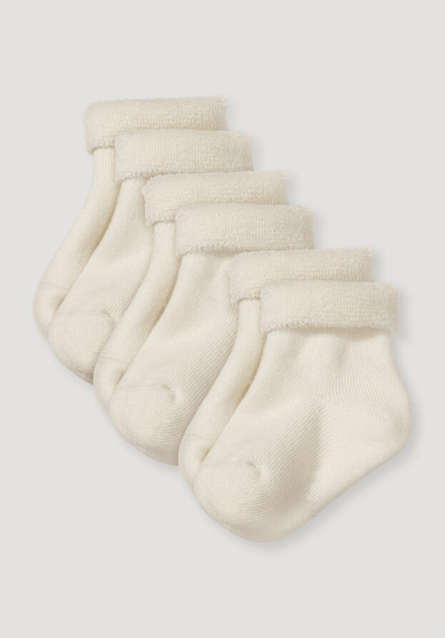 hessnatur Baby Plüsch Socken im 3er-Pack aus Bio-Baumwolle - natur - Größe 17-18
