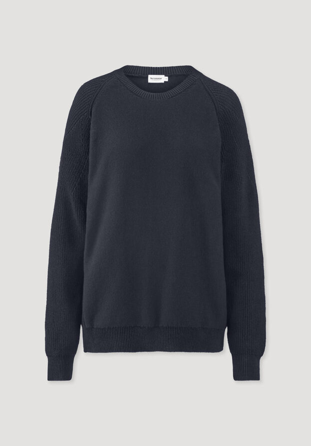hessnatur Herren Pullover Regular aus Bio-Baumwolle - blau - Größe 52