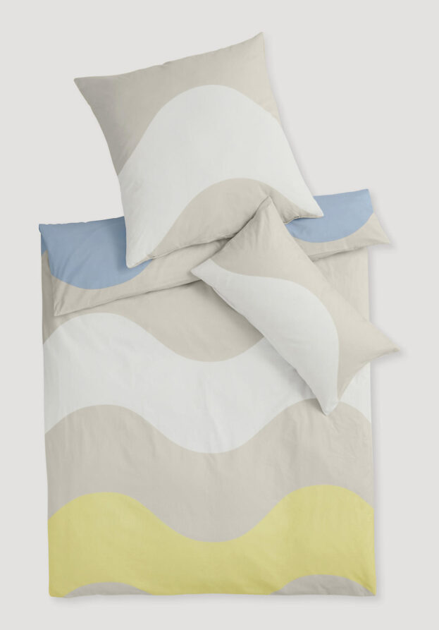 hessnatur Renforcé Bettwäsche-Set NASAREE aus Bio-Baumwolle - beige - Größe 155x220 / 80x80 cm