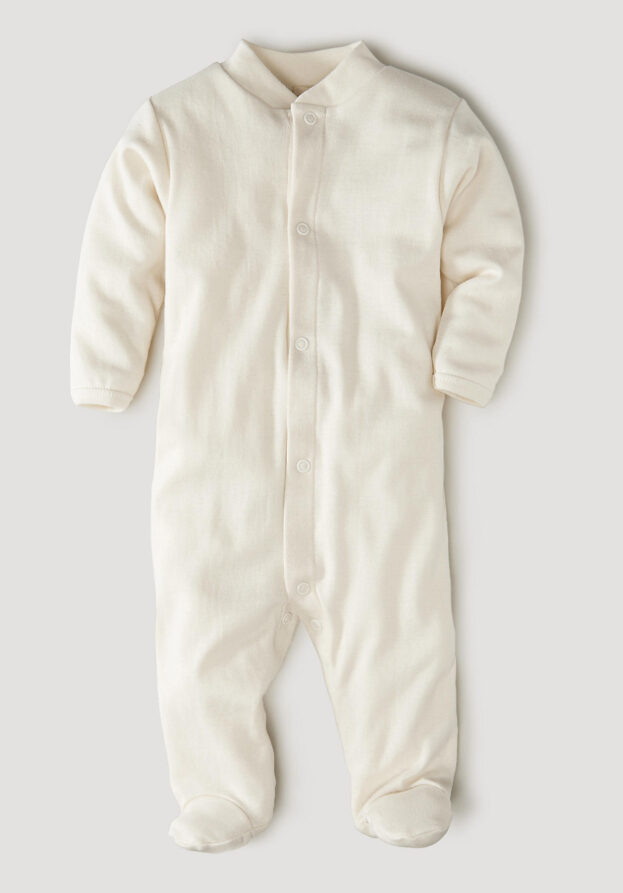 hessnatur Baby Schlafoverall Regular aus Bio-Baumwolle - natur - Größe 86/92