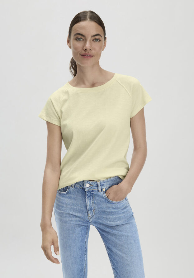 hessnatur Damen Slub Shirt Regular aus Bio-Baumwolle - gelb - Größe 36