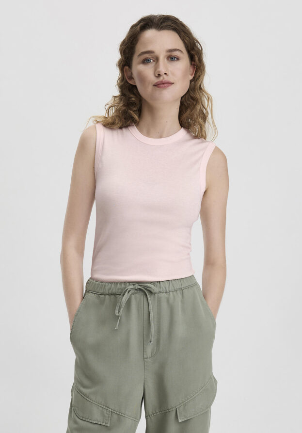 hessnatur Damen Softrib Top Fitted aus Bio-Baumwolle und TENCEL™ Modal - rosa - Größe 34