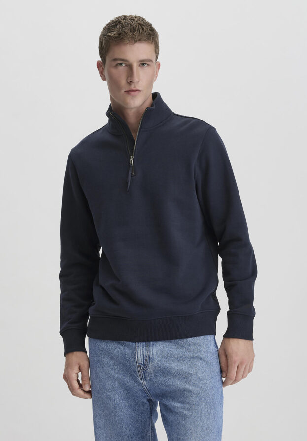 hessnatur Herren Troyer Regular aus Bio-Baumwolle - blau - Größe 56