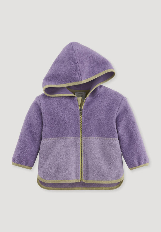 hessnatur Baby Fleece Jacke Regular BETTER RECYCLING - lila - Größe 74/80