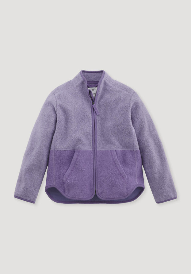 hessnatur Kinder Fleece Jacke Regular BETTER RECYCLING aus Bio-Baumwolle - lila - Größe 122/128