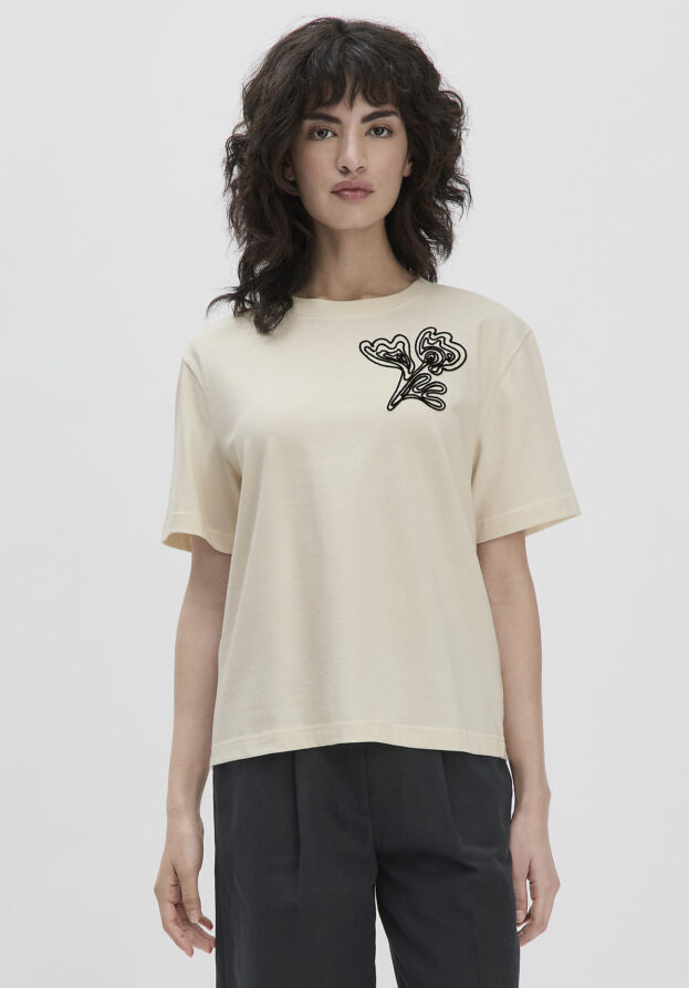 hessnatur Damen Heavy Jersey T-Shirt Oversize aus Bio-Baumwolle - natur - Größe 38