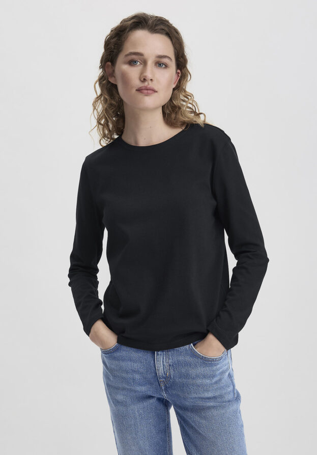 hessnatur Damen Heavy Shirt Relaxed aus Bio-Baumwolle - schwarz - Größe 38