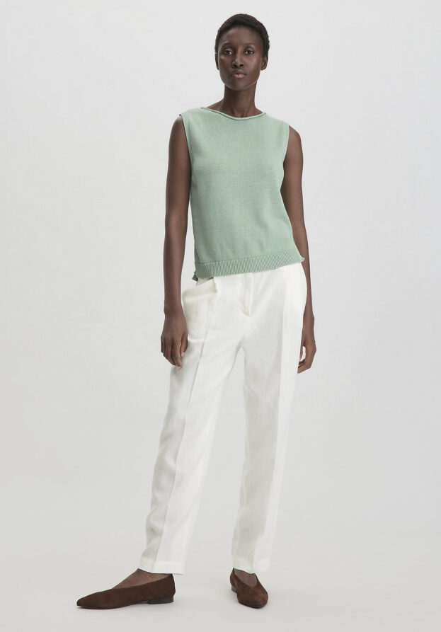 hessnatur Damen Hose Straight Leg Relaxed aus Leinen - weiß - Größe 38