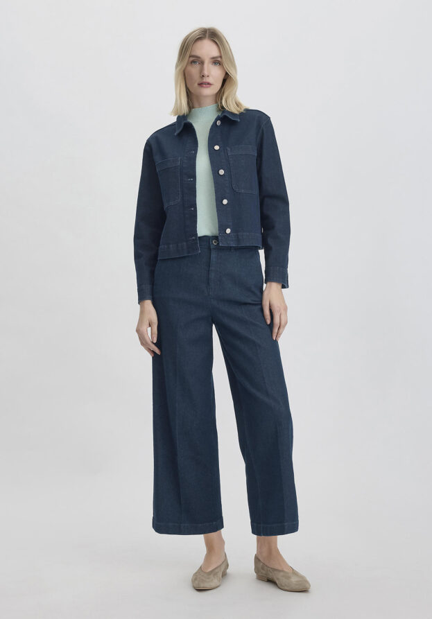hessnatur Damen Jeans Culotte BETTER RECYCLING aus Bio-Baumwolle - blau - Größe 36