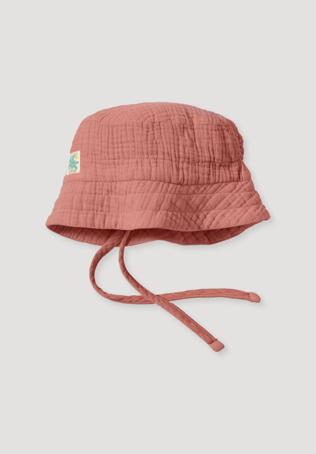 hessnatur Baby Musselin Fischerhut Regular aus Bio-Baumwolle - rosa - Größe 45/47