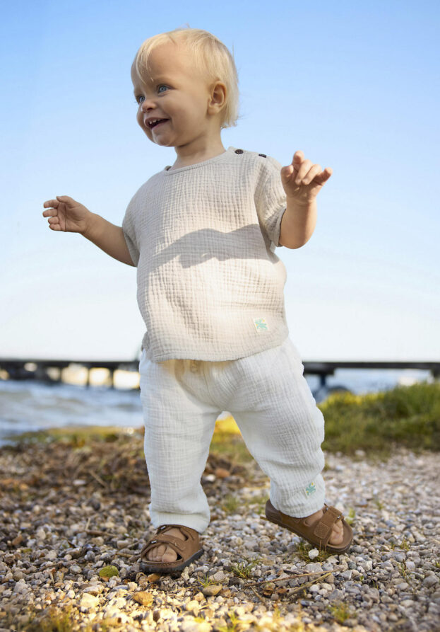 hessnatur Baby Musselin Hose Regular aus Bio-Baumwolle - natur - Größe 86/92