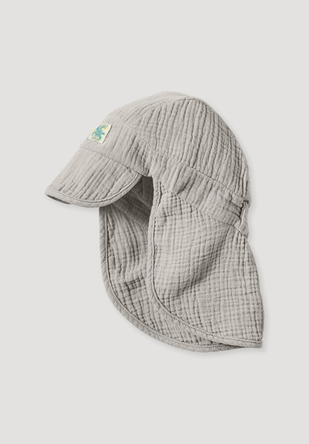 hessnatur Baby Musselin Schirmmütze Regular aus Bio-Baumwolle - beige - Größe 49/51