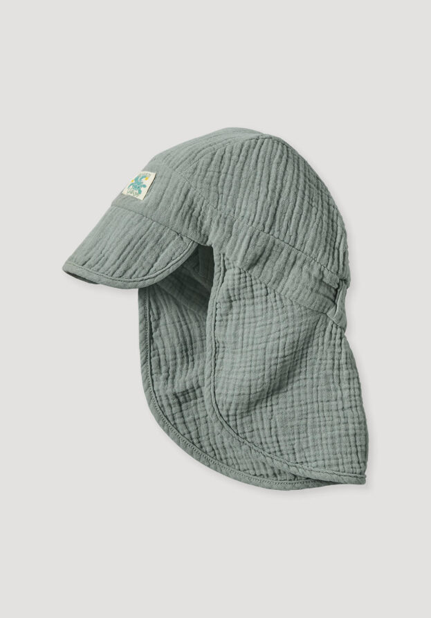 hessnatur Baby Musselin Schirmmütze Regular aus Bio-Baumwolle - grün - Größe 49/51